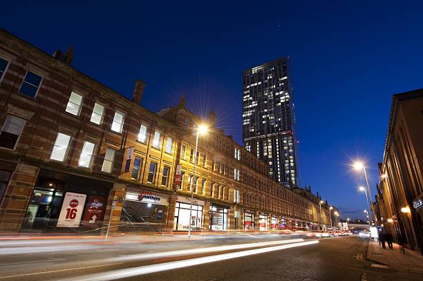 A View Down Deansgate in Manchester Towards Beetham Tower