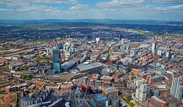 Aerial View of Manchester City Centre