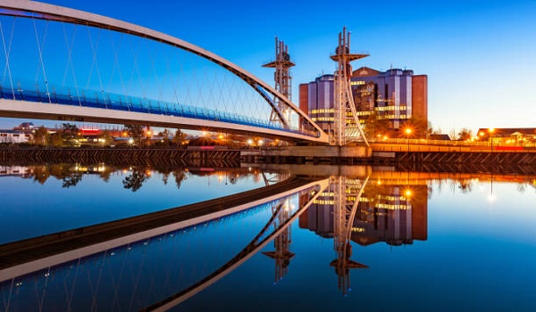 Millenium Bridge in Manchester England UK